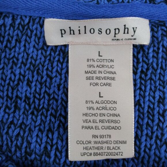 Philosophy Sweater Womens Large Blue Long Sleeve NEW - Picture 4 of 6